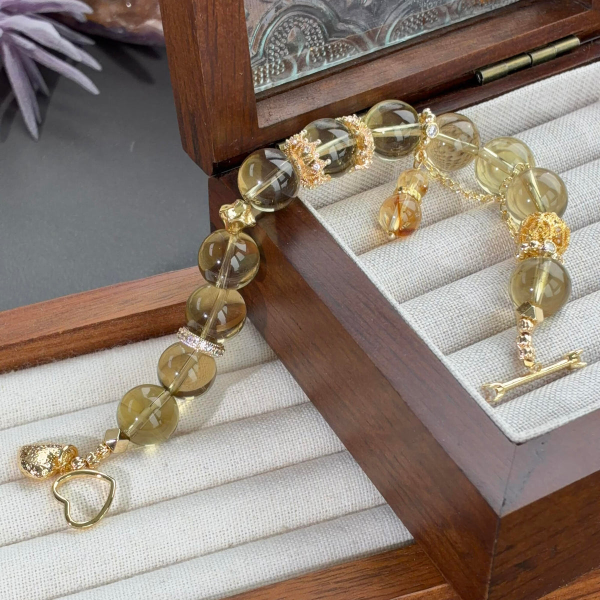 Brazilian Citrine Crystal Bracelet — soft radiance, One of a Kind