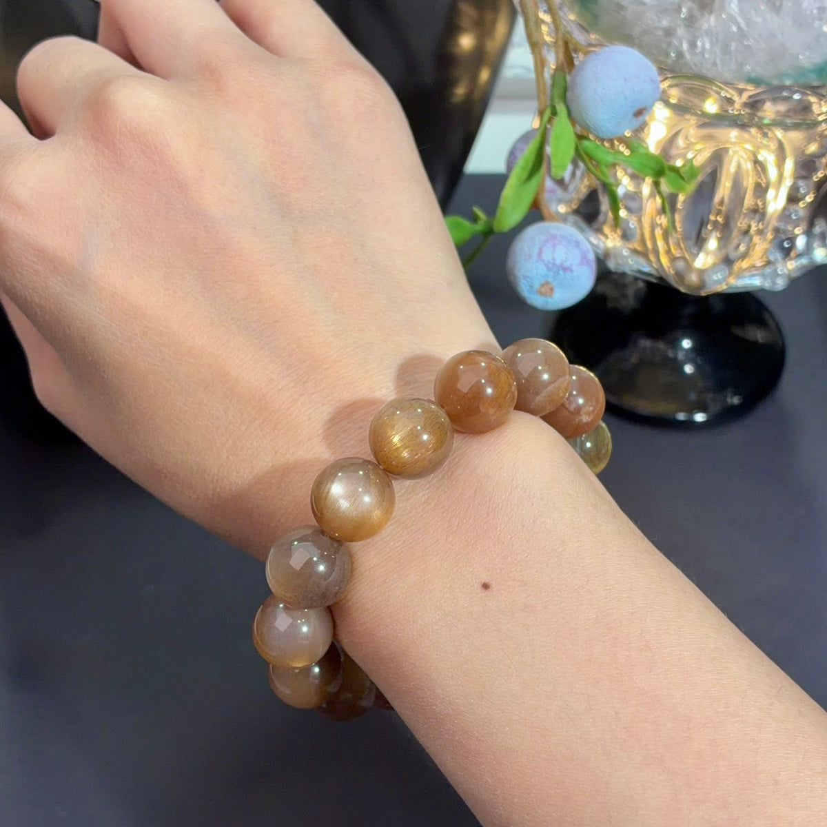 Golden Rutilated Quartz & Golden Backbone Rutile Crystal Bracelet — soft radiance, One of a Kind