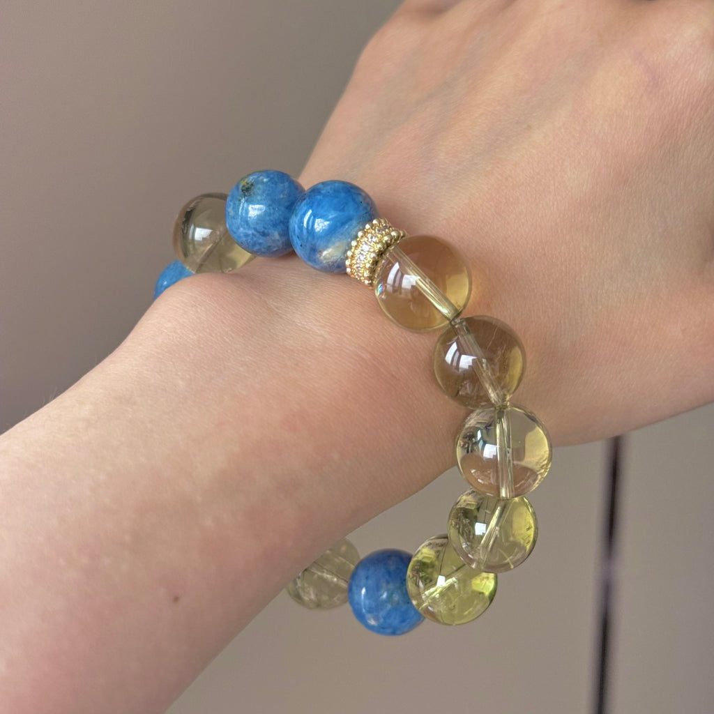 Kyanite & Citrine Crystal Bracelet — grounded calm, One of a Kind