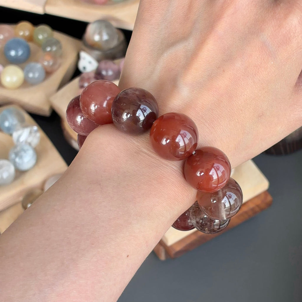 Rabbit Hair Quartz Crystal Bracelet — natural character, One of a Kind