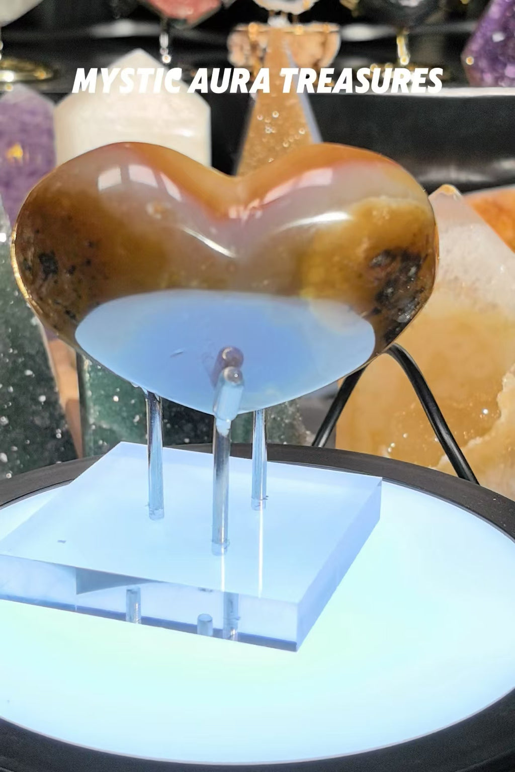Yellow Citrine Heart Crystal Ornament, 146g