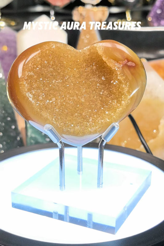 Yellow Citrine Heart Crystal Ornament, 146g