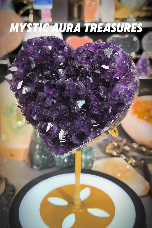 Brazilian Royal Amethyst Heart Crystal Ornament