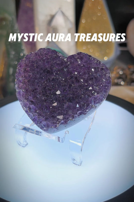 Brazilian Amethyst Heart Crystal, 68.9g