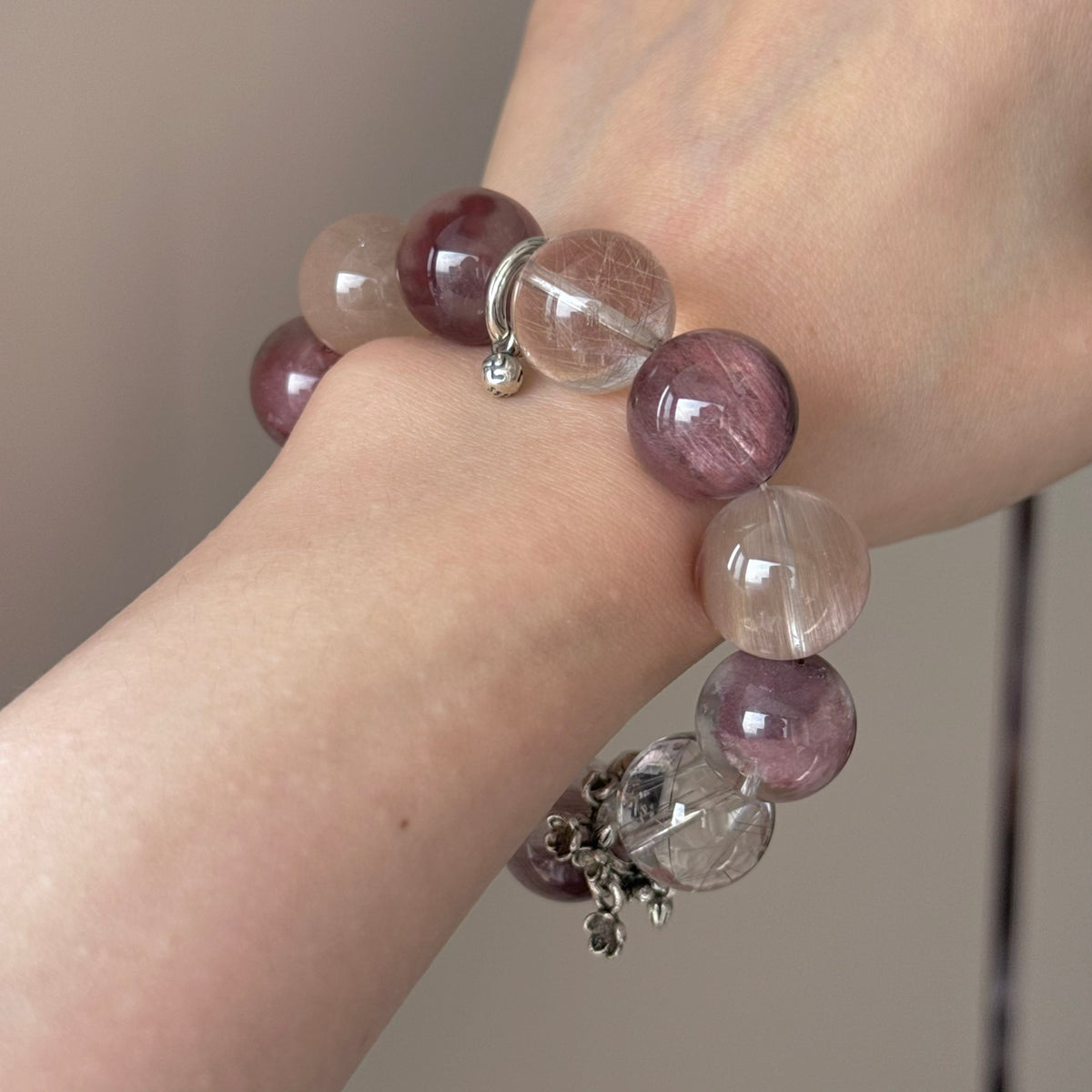 Rabbit Hair Quartz Crystal Bracelet — natural character, One of a Kind