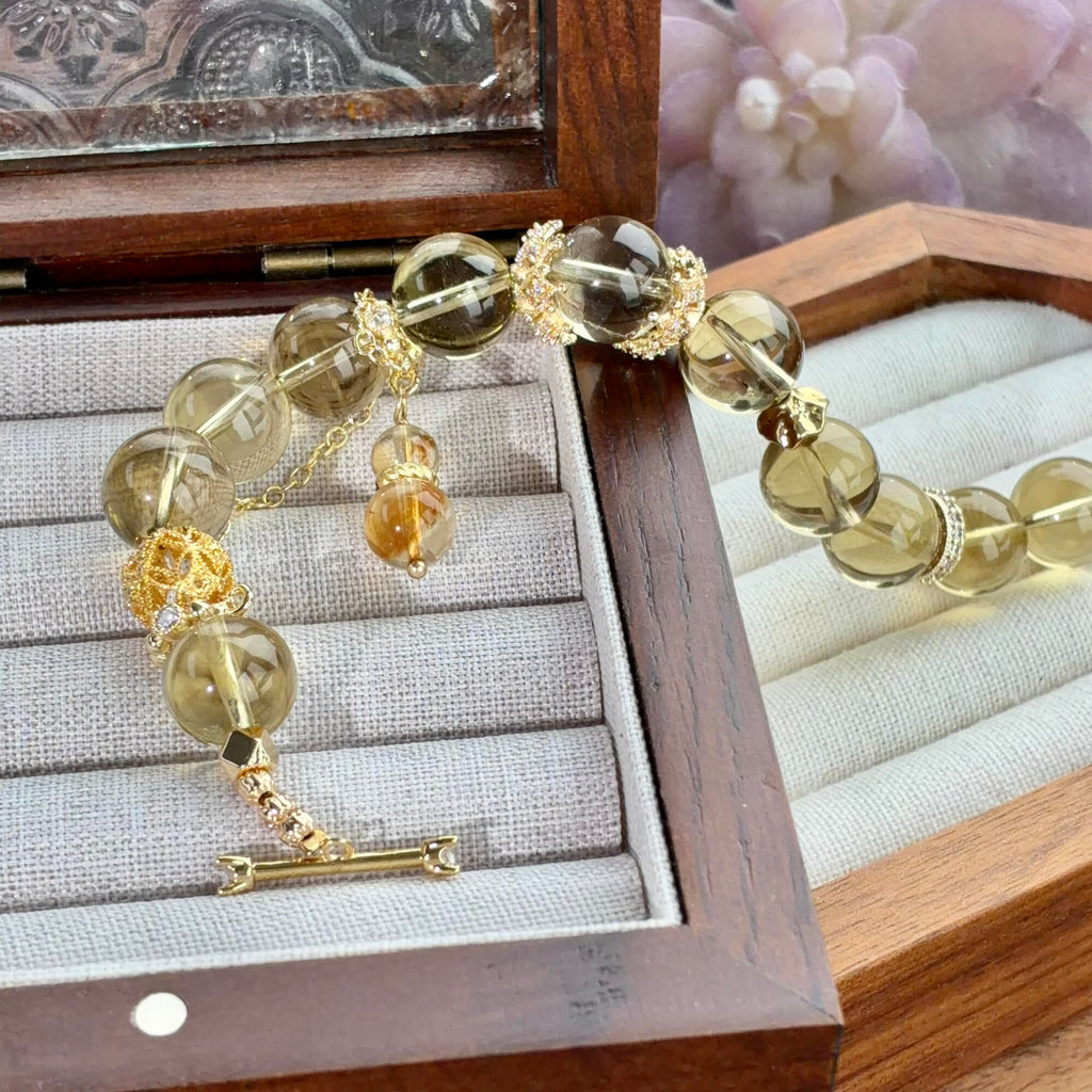 Brazilian Citrine Crystal Bracelet — soft radiance, One of a Kind
