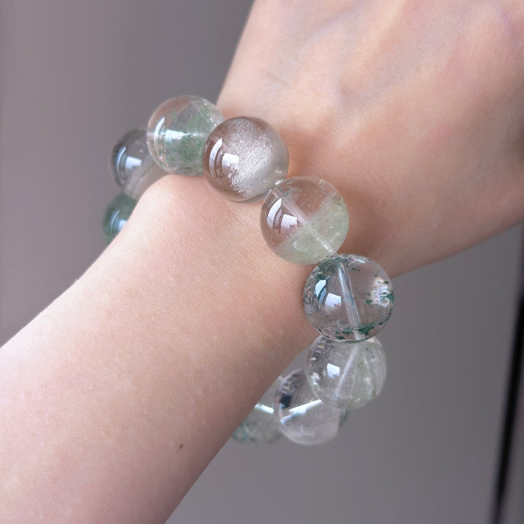 Phantom Quartz Crystal Bracelet — quiet warmth, One of a Kind