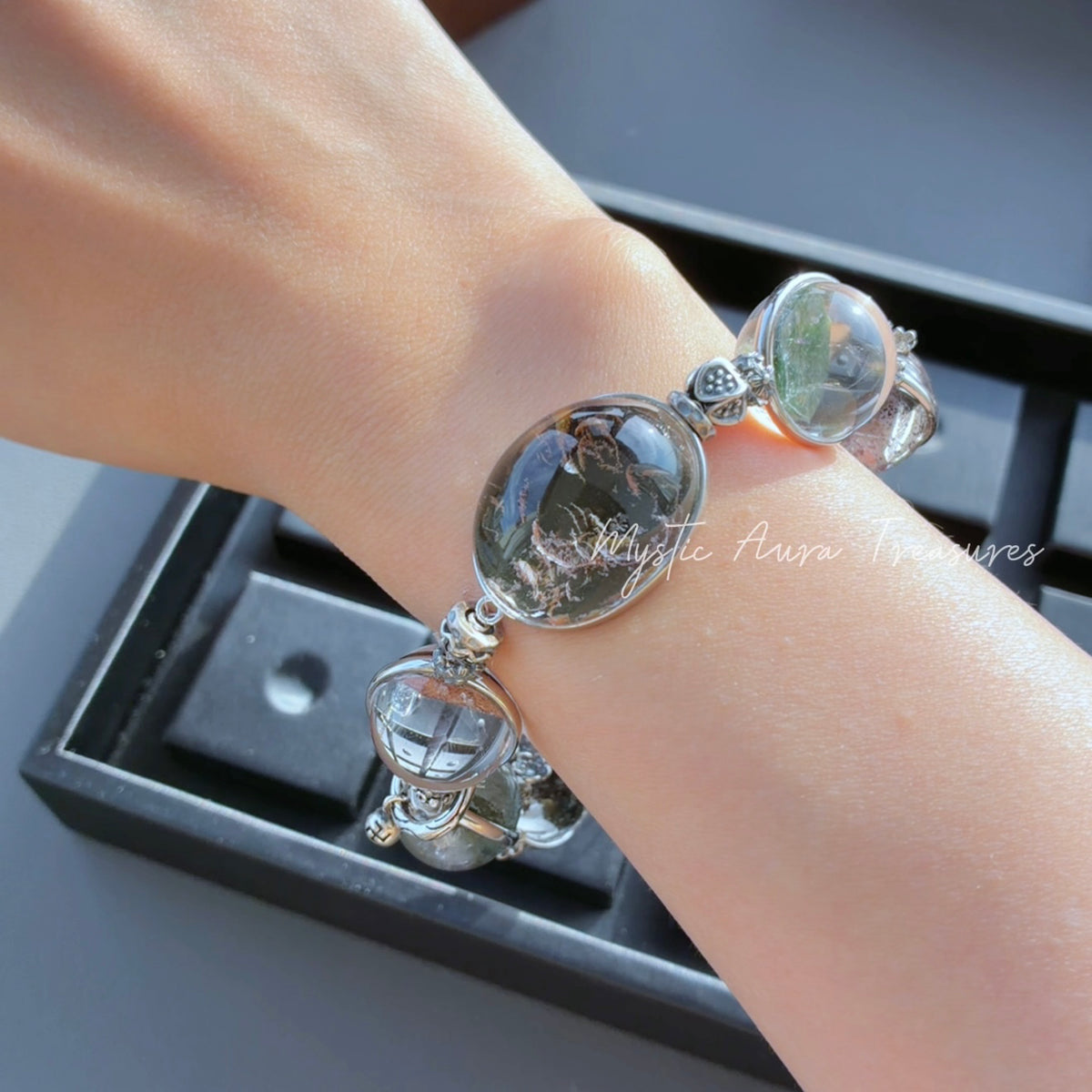 Phantom Quartz Crystal Bracelet — quiet warmth, One of a Kind