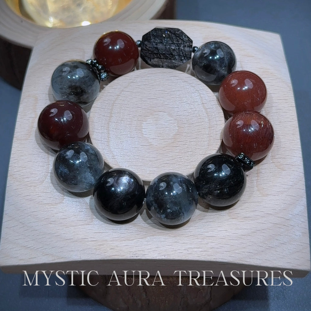 Rabbit Hair Quartz Crystal Bracelet — natural character, One of a Kind