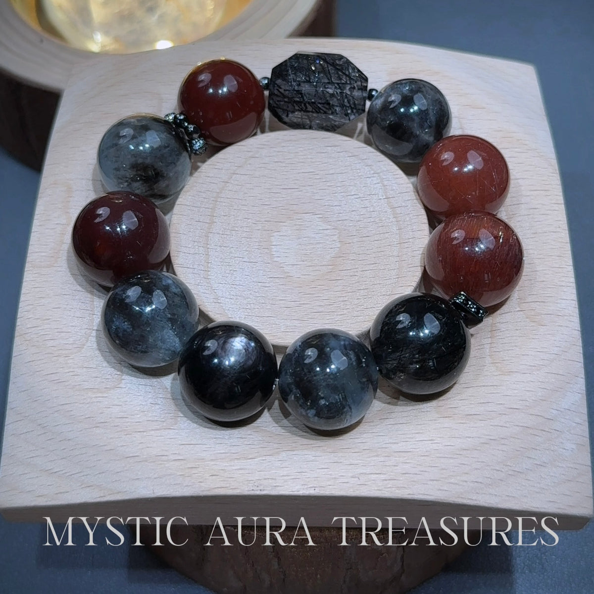 Rabbit Hair Quartz Crystal Bracelet — natural character, One of a Kind