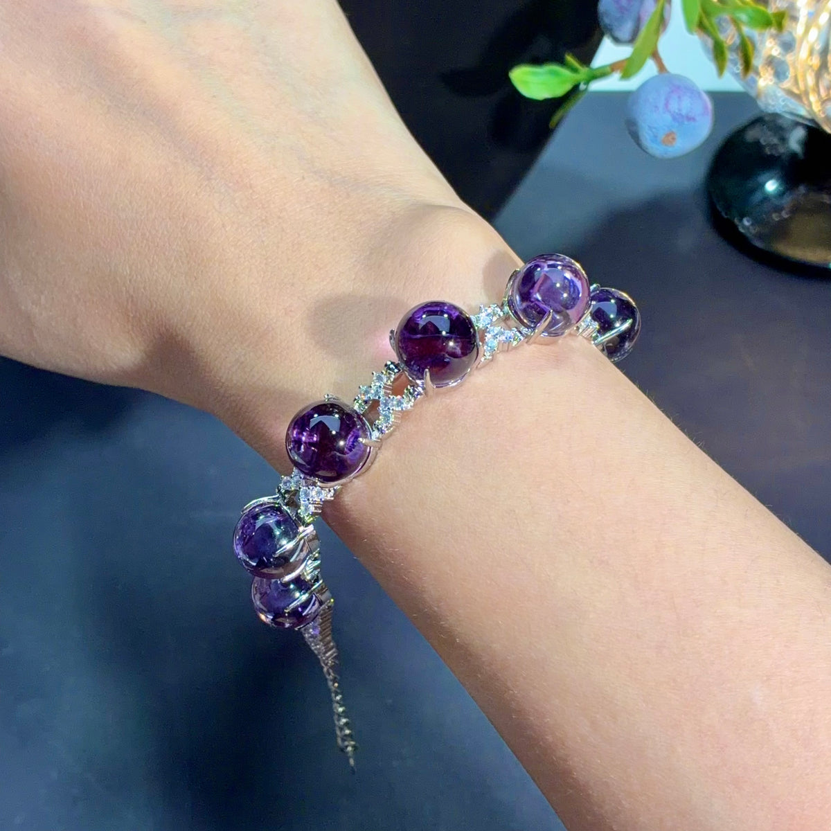 Brazilian Amethyst Crystal Bracelet — gentle glow, One of a Kind