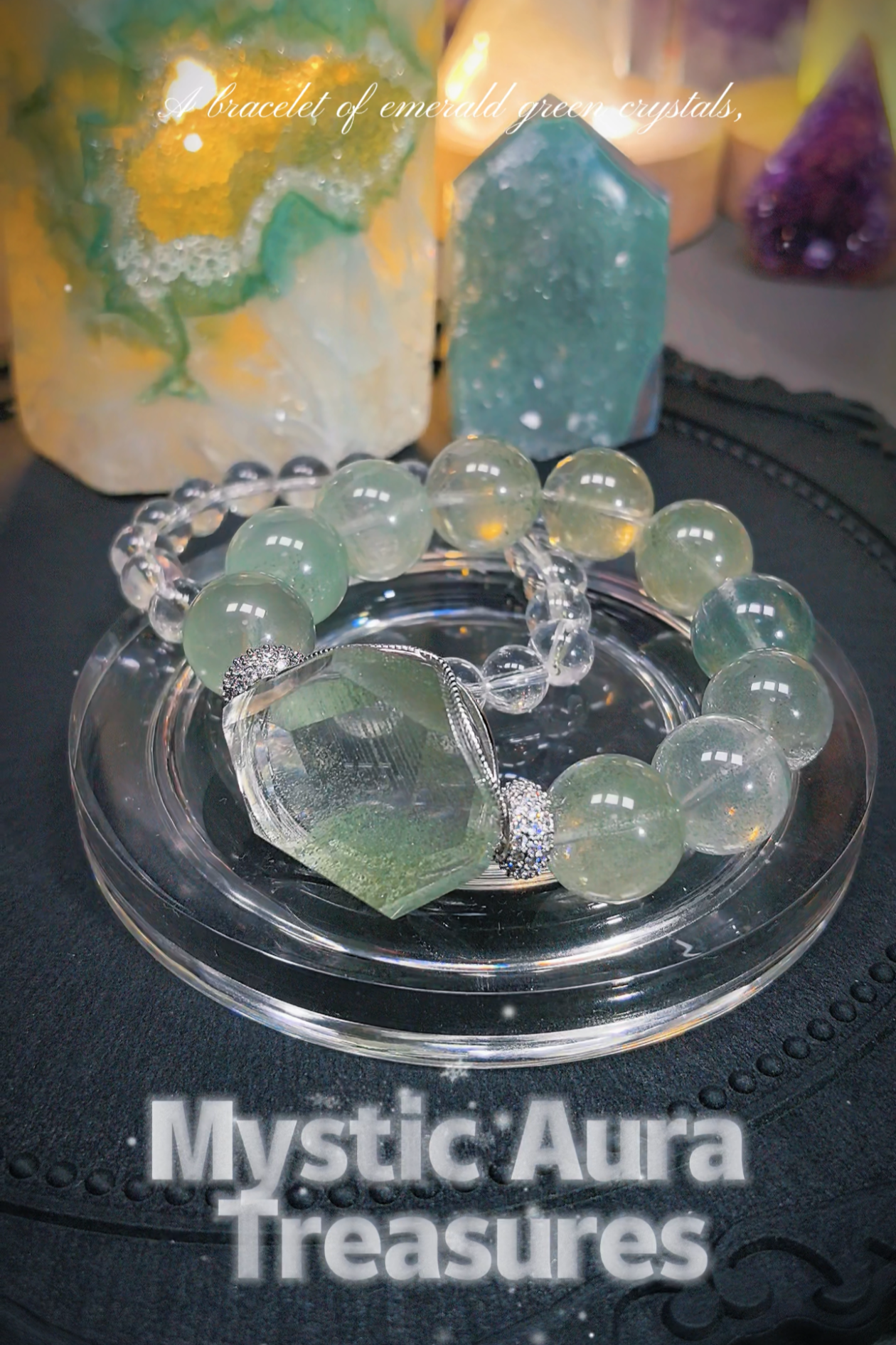 Natural Green Phantom Quartz Layered Bracelet