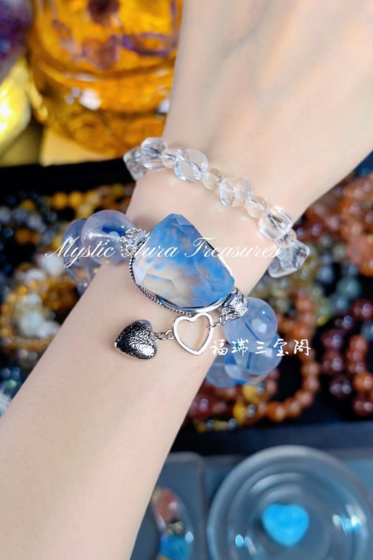 Blue Rutile and Kyanite Crystal DIY Bracelet